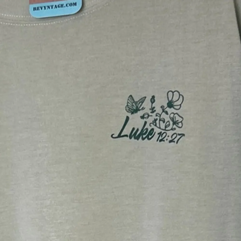 New Hand Printed Mens XL Consider How The Wildflowers Grow Short Sleeve T Shirt - Picture 4 of 6